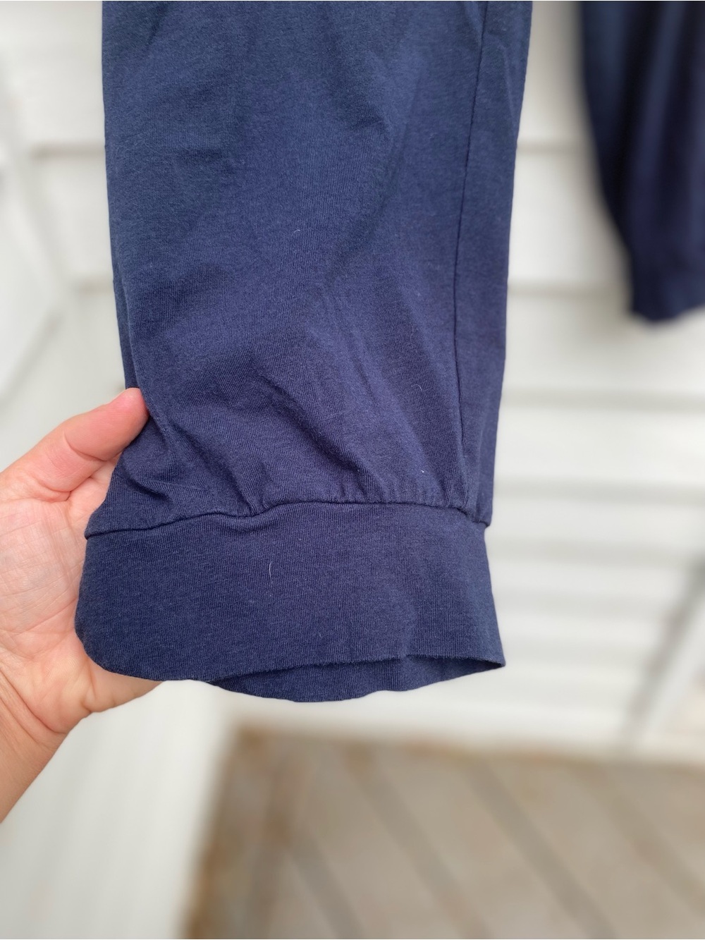 AnyBody Navy Jogger Lounge pants with Drawstring - Picture 4 of 7